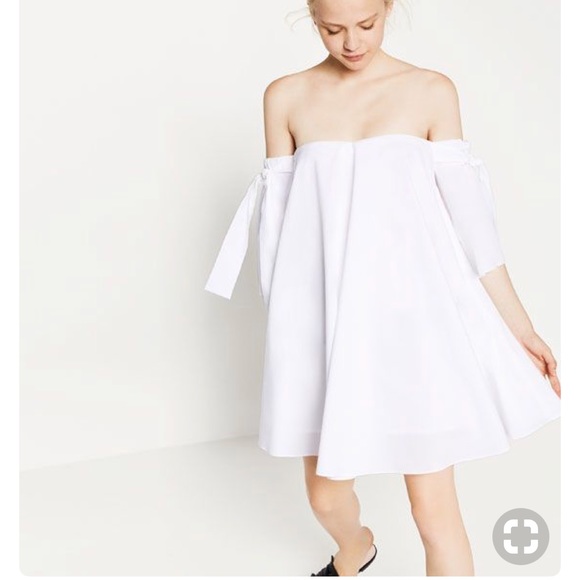zara white tie dress